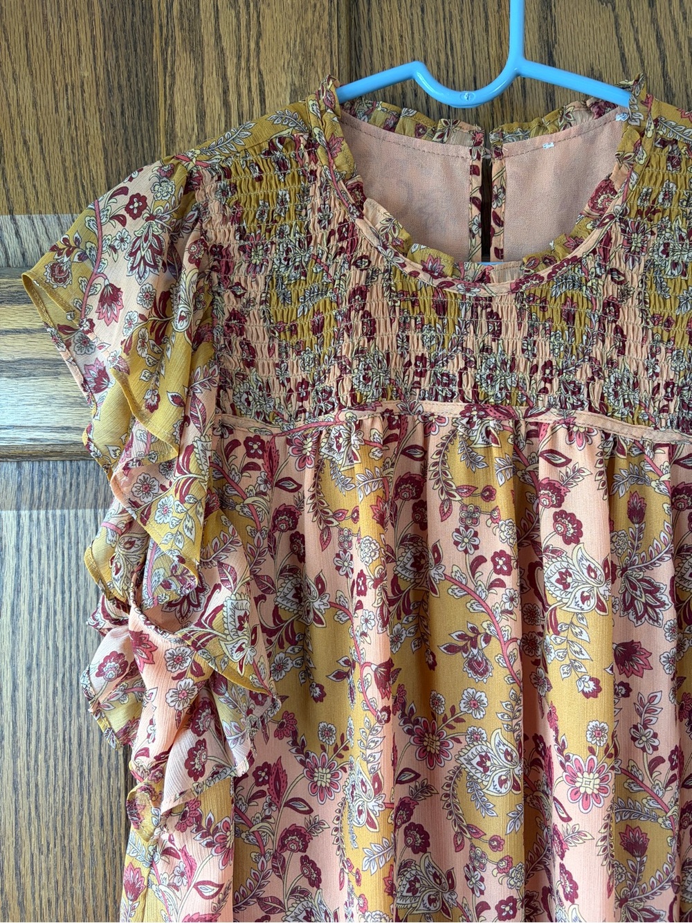 Floral Flutter Sleeve Top